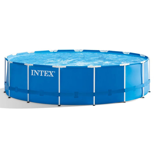 Metal Frame Round Above Ground Swimming Pool w/Pump