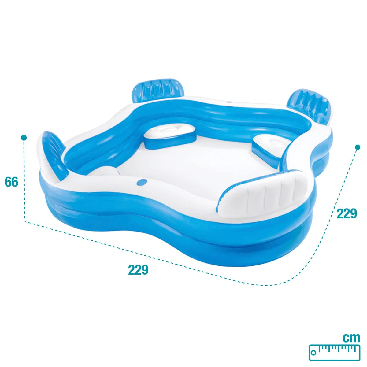 90" Swim Center Family Lounge Inflatable Pool with Built-In Seats and Drink Holders