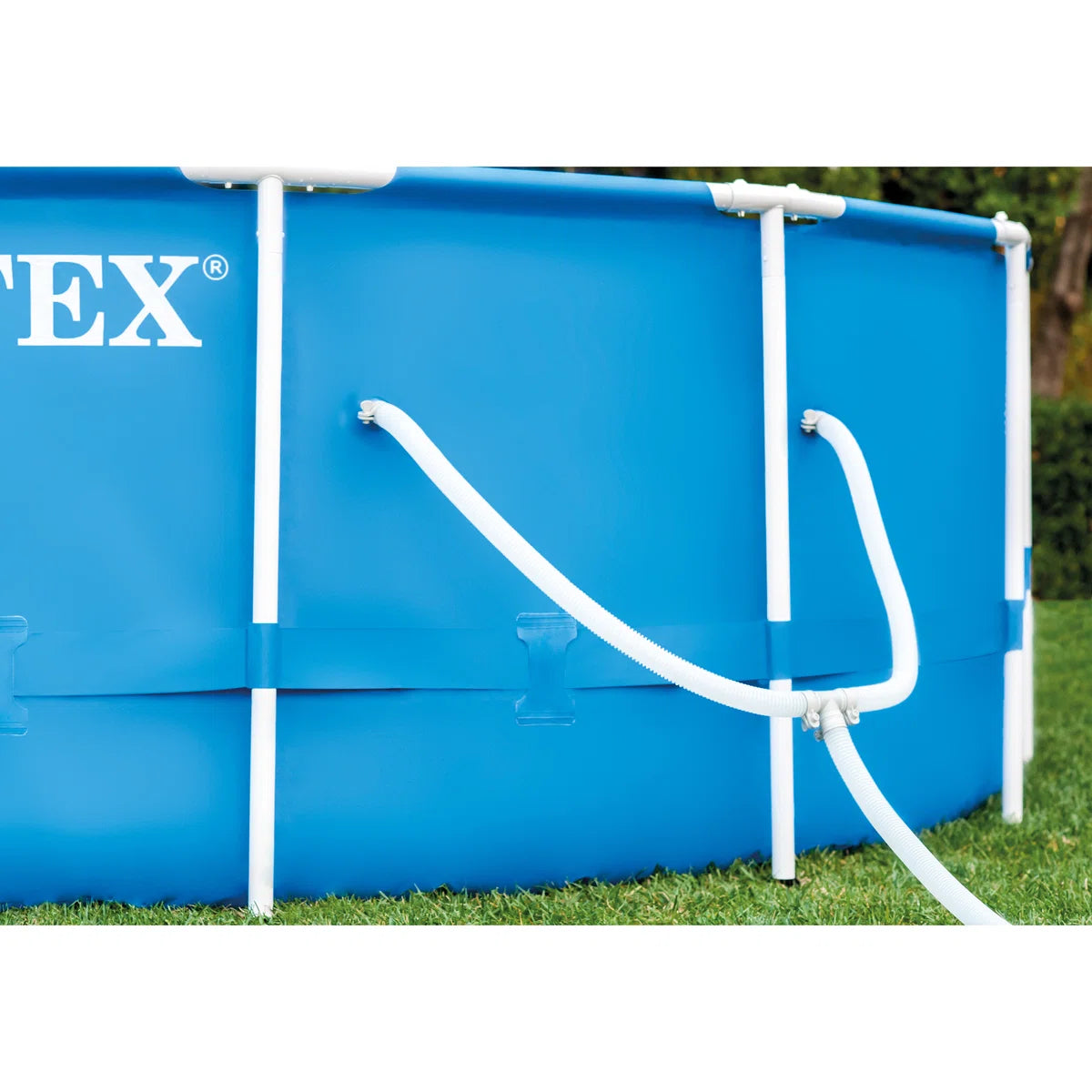 Metal Frame Round Above Ground Swimming Pool w/Pump