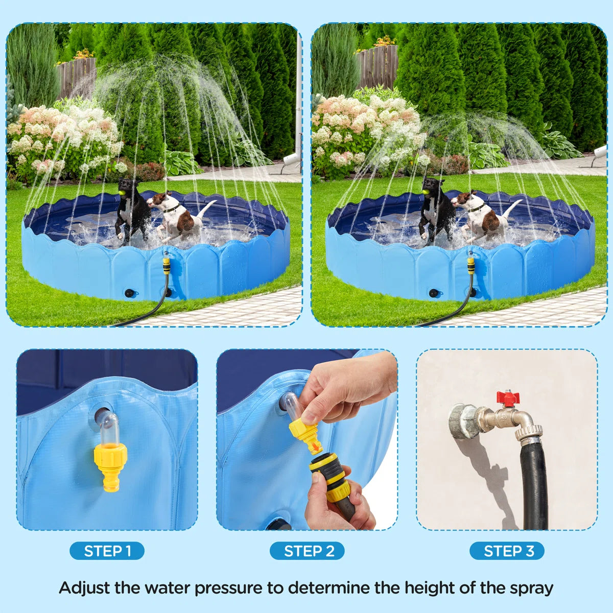 Plastic Round Pet Pool 13'' H x W x L